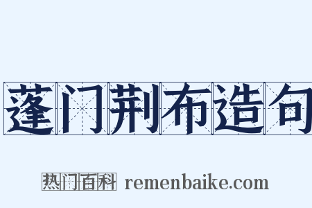 蓬门荆布造句是什么意思的图片